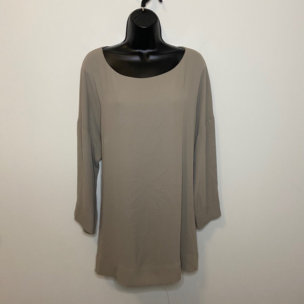 Aritzia Babaton Sand Beige 3/4 Sleeve Tunic Blouse Size Large